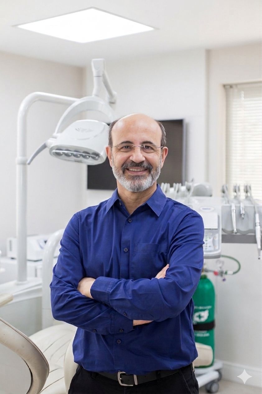 Dr. Saint Clair em sua clínica em Moema